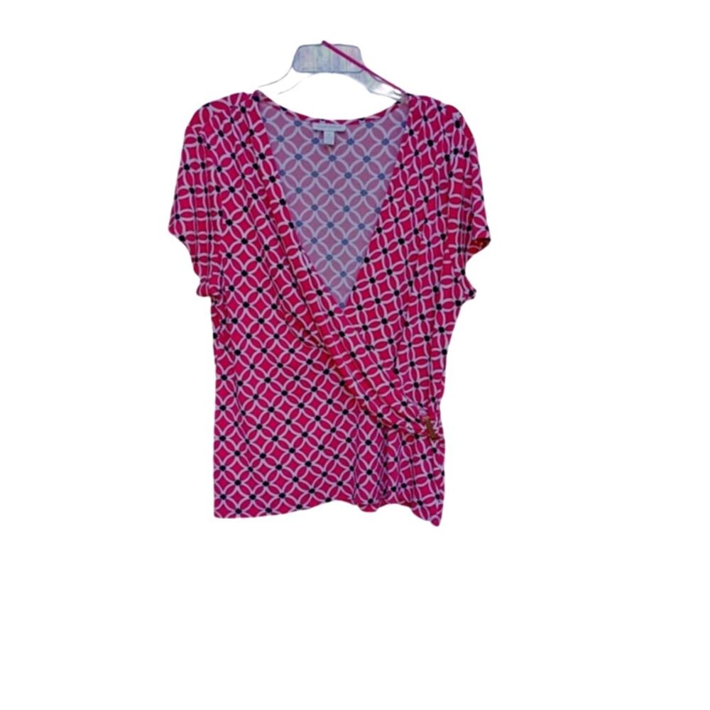 Charter Club Pink Top Criss Cross With Side Gold Tone Buckle Size XL